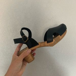 Sanita black clog heels